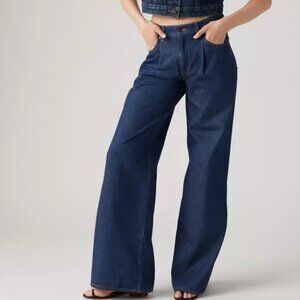Levi's Women's Baggy Dad Wide Leg Jeans - Dark Blue